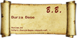 Burza Bese névjegykártya